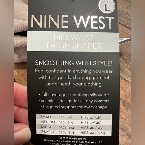 { nine west } mid waist thigh shaper, large - Picture 3 of 5